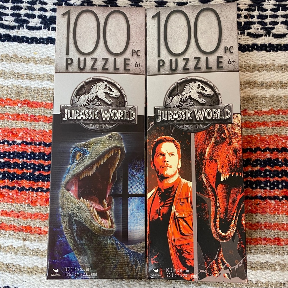 NEW Lot Of 2 Jurassic World Puzzles 100 Pc Each